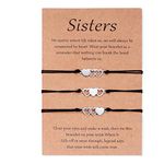 GBTBYS 3 Pcs Sisters Gifts from Sister, 3 Sisters Bracelets Matching Heart Best Friends Friendship Distance Bracelets Sister Birthday Gifts for 3 Big Middle Little Younger Sister Girls Women