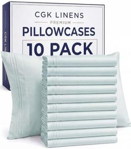 King Pillow Cases Set of 10 - Ultra Soft Hotel Quality Pillowcase Covers - Comfy & Wrinkle Free - Shrink, Stain & Fade Resistant - Easy-Care, Machine Washable Pillow Protectors - 10 Pcs Set - Ice Blue