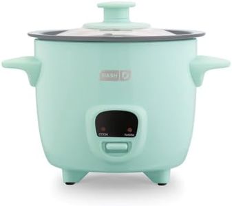 Dash Mini Ceramic Rice Cooker - Designed for Single-Serve Cooking - Compact Rice Cooker with Nonstick Removable Pot, Keep Warm Function & Easy-to-Clean Sleek Design - Aqua Ceramic