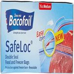 BacoFoil Safeloc Food and Freezer Medium Bags, 76 Bags