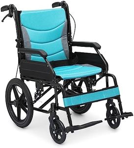 monicare Wheel Chair for Adults with Swing-Away Footrest and Loop-Lock Handbrakes 17.5 inch Seat Wheel Chair 15" Rear Wheel Lightweight Ultralight Transport Chair for Travel Compact Storage, 250 lbs