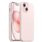 JETech Silicone Case for iPhone 15 6.1-Inch, Silky-Soft Touch Full-Body Protective Phone Case, Shockproof Cover (Light Pink)