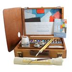 Sennelier Artist Oil Paint Wooden Box Set 12x 40ml Tubes, Palette, Brushes, Cloth