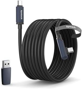 Syntech Link Cable 16FT Compatible with Oculus/Meta Quest 3/Quest 3S/Quest2/Pro/Pico 4 and PC/SteamVR, Upgraded Type C with USB 3.0 Adapter, High Speed Data Transfer Cord for VR Headset, Black