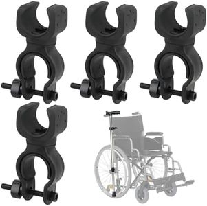 Giantree 4pcs Black Cane Holder for The Walker, Stick Universal Crutches Stick Bracket Accessories Wheelchair Accessories, for Drive Rollator Walker Wheelchair Elderly Walkers Wheelchairs