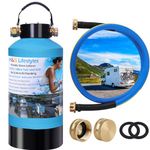 H&G lifestyles Portable Water Softener for RV 16,000 Grains with Water Hose, 3/4" Brass Fittings 2600 Gallons Softens Hard Water Filtration System for Car Washing Pressure Washing