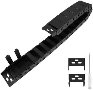 LMioEtool R38 18mm x 50mm(Inner H x Inner W) Black Plastic Cable Wire Carrier Drag Chain 1M Length for CNC, with End Connectors - Semi Enclosed Type (Inner side openable)