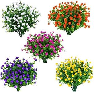 Amajoy - 15 mazzi di Fiori Artificiali in plastica Sintetica Resistente ai Raggi UV, Piante per Interni, vasi Esterni, Piante da Appendere, Vaso da Giardino, Decorazione per Matrimoni e cascine