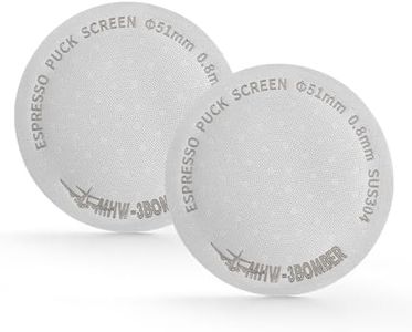 MHW-3BOMBER 51mm Espresso Puck Screen 2 Packs Metal Coffee Filter Reusable Espresso Filters for 51mm Portafilter Basket 0.8mm Thickness FG7008S-OS