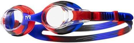 TYR Swimple Tie Dye Youth Swim Goggles, Red/Blue/Black