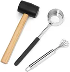 Coconut Opener Set for Young & Mature Coconuts by CoCoMaster |Coconut Tools for Meat Removal with Hammer & Stainless Steel Knife |Premium Utensil,Easy to Use and Comfortable,Super Safe For Your Hands