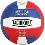 Tachikara SV18S Composite Leather Volleyball (Red White and Blue), Scarlet/White/Royal