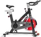 Sunny Health and Fitness Exercise Bike, Quiet Indoor Cycling Stationary Bike, Ergonomic Design w/4-way Adjustable Seat & Handlebar, Cardio Workout Gym Equipment for Home Use, 49 LB Flywheel - SF-B1002