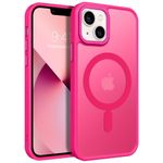 BENTOBEN Magnetic for iPhone 13 Mini Case, for iPhone 13 Mini Phone Case [Compatible with MagSafe] Slim Translucent Matte Shockproof Protective Women Men Phone Case for iPhone 13 Mini,Hot Pink