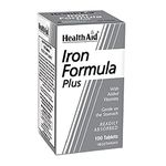 HealthAid Iron Formula Plus - 100 Count (Pack of 1) Vegetarian Tablets