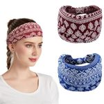 BOGOTA Headbands for Girls Women Fashion | Non-Slip Fashion Women Bohemian Style Headwear for Hair | Cute Hairband for Women‘s Hair | Wear for Fashion, Yoga, Running & Travelling | Pack of 2