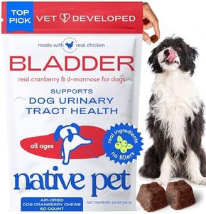 Native Pet Dog UTI Treatment - Cranberry Supplement for Dogs Bladder Control & Kidney Support - Prevent Urinary Tract Infection and Urinary Incontinence - Made with Real Cranberry Extract - 60 Chews