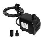 SongLong Submersible Pump 200GPH Ultra Quiet with Dry Burning Protection 5.2ft High Lift for Fountains, Hydroponics, Ponds, Aquariums & More………