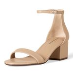 Amazon Essentials Women's Nola Heeled Sandal, Beige PU, 8 B US