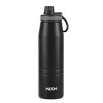 Milton Sparkle 900 Thermosteel Insulated Water Bottle, 925 ml, Black | Hot and Cold | Leak Proof | Office Bottle | Sports | Home | Kitchen | Travel | Easy to Carry | Rust Proof