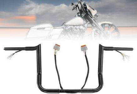 Prewired 10 Inch Handlebar Meathook Ape Hangers for Harley 1996-2006 Electra Glide/Street Glide 1.25" Fat Bagger Bar, Black