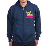 CafePress Chihuahua Mom Zip Hoodie (Dark) Men's Dark Zip-Up Hoodie Sweatshirt Navy