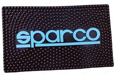 CARIZO Anti Slip Non-Slip Pads Sticky Pads/Mats | Dash Cell Phone Mount | Dashboard Pad Accessories (Design - Sparco_Black & Blue) - Sticky Dashboard Pads/Mats Compatible with All Cars