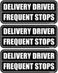 GEEKBEAR Delivery Driver Frequent Stops Car Magnet - Colorful, Reflective, Weather-Resistant - Rectangular 8.7 x 3.5 in (Black/Black, 3 Pack)