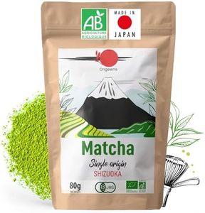 ORIGEENS TE MATCHA ECOLOGICO Japonés - Single Origin Shizuoka - Te matcha en polvo Bolsita 80gr - Te verde matcha - Matcha Tea