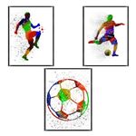 Set of three Football prints - Available in A5, A4, A3 and A2. Boys football bedroom decor - Soccer prints (A5)