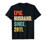 13th Year Wedding Anniversary Best Epic Husband Since 2011 T-Shirt