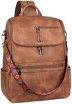 FADEON Laptop Backpack for Women Leather Travel Backpack with Laptop Compartment, Designer Ladies Computer Backpacks Brown