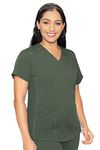 Med Couture Touch Women's V-Neck Shirttail Scrub Top