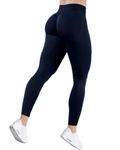 Qmttoae Impact Seamless Leggings for Women Scrunch Bums Gym Leggings Booty Butt Lifting Workout Leggings Tummy Control Yoga Pants (Black,S)