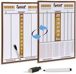 IgnatGames Dry Erase Darts Scoreboard - Double Sided Dart Scoreboard with 2 Magnetic Dry Erase Pens - Professional Dart Board Scoreboard for X01, Cricket and 10+ Darts Games