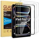 SPARIN Screen Protector for iPad Pro 13 inch M4 2024 7th Generation, 2 Pack 9H Tempered Glass Film with Easy Installation Frame, Face ID & Apple Pencil Pro Compatible, Case Friendly