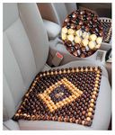 OnWheel Acupressure Sitting Bead Seat Wooden Cushion Cover Pad for Van, Car, Truck, Bus (Brown)