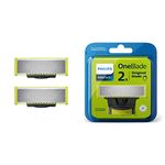 Philips OneBlade 2 stainless steel Replacement Blades for Face, compatible with all OneBlade beard trimmers, body groomers, electric razors (Model QP220/50)