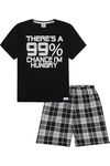 There's a 99% Chance I'm Hungry Cotton Woven Short Pyjamas (14-15 Years) Black