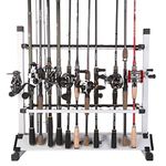 One Bass Fishing Rod Rack Metal Aluminum AlloyPortable Fishing Rod Holder Fishing Rod Organizer for All Type Fishing Pole, Hold Up to 24 Rods