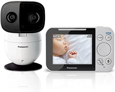 Panasonic Baby Monitor with Camera and Audio, 3.5” Color Video Baby Monitor, Extra Long Range, Secure Connection, 2-Way Talk, Soothing Sounds, Remote Pan, Tilt, Zoom,1 Camera, KX-HN4001W (White/Black)