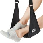 ONECOLE Airplane Footrest - Travel Foot Hommock with Memory Foam, Portable Adjustable Plane Leg Rest, No Clashing Footrest Provides Relaxation and Comfort for Long Flight (Black)