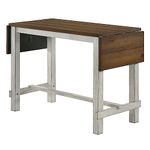 247SHOPATHOME Daire Farmhouse Drop-Leaf Rectangle Wood 71 in. Counter Height Table for Dining Room, Kitchen, Restaurant, Oak Brown and White