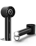 gaiatop Turbo Hand Held Fans with LED Torch Clasp Base, USB Rechargeable Portable Fans Mini Desk Fan, Digital Display Travel Essentials for Home Office School Outdoor Camp, Gifts for Women Men, Black