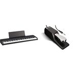 KORG B2 Digital Piano with 88 Weighted Keys - Black & M-Audio SP-2 - Universal Sustain Pedal with Piano Style Action, The Ideal Accessory for MIDI Keyboards, Digital Pianos, Electronic Keyboards &More