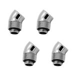 Barrow G1/4" Male to Female Extender Fitting, 45° Rotary, Silver Shiny, 4-pack