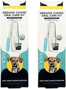 RADIUS USDA Organic Dental Solutions Puppy Kit 2 Units, Kit Includes 1 Dog Toothbrush & 1 0.8oz Toothpaste, Ultra Soft Bristle & Non Toxic Toothpaste for Dogs, Designed to Clean Teeth, Xylitol Free