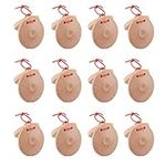 12 Pcs Musical Castanets Instrument, Clap Board Music Educational，Classroom DIY Wooden Percussion Instrument Finger Castanets (Wood color)