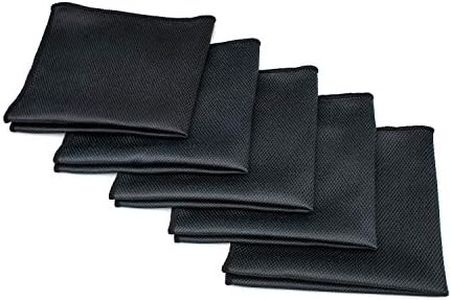 THE RAG COMPANY (5-Pack Diamond Weave Professional Microfiber Glass - Window - Mirror - Chrome Towels for Detailing 16 in. x 16 in. Black