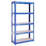 G-Rack Shelves for Kitchen Storage - Garage Shelving Unit - 5 Tier Metal Racking Industrial Shelf - Heavy Duty Utility Room Storage Solutions - Adjustable and Freestanding Rack - 150x75x30 cm